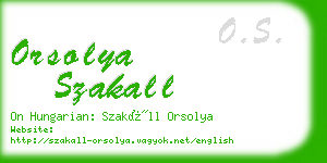 orsolya szakall business card